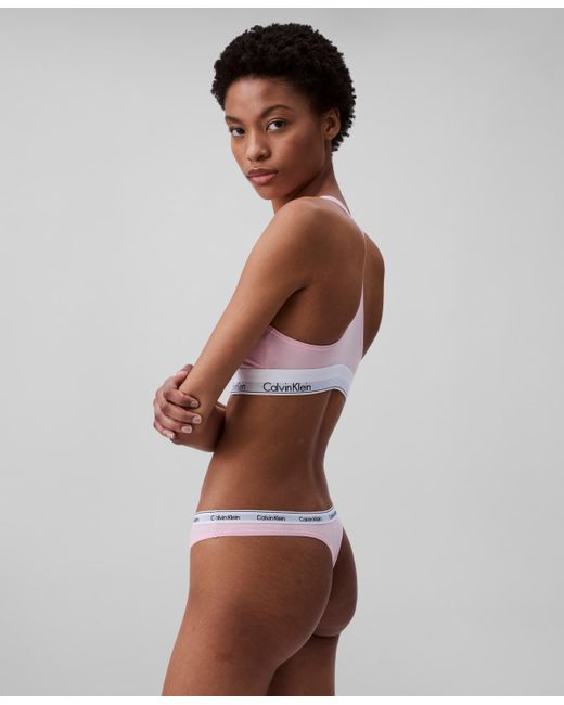 Calvin Klein Red Modern Logo Thong Underwear Qd5043