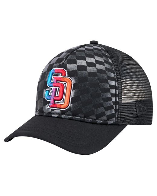 KTZ Blue San Diego Padres Gradient 9forty A-frame M-crown Trucker Adjustable Hat for men