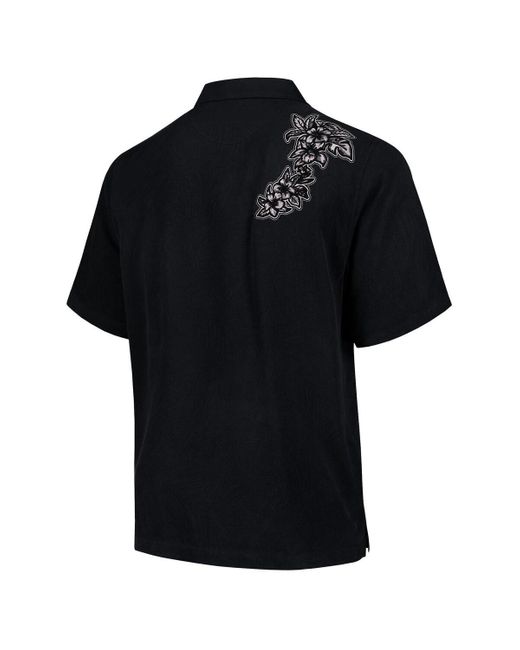 Tommy Bahama Black Las Vegas Raiders Sport Hibiscus Camp Button-up Shirt for men