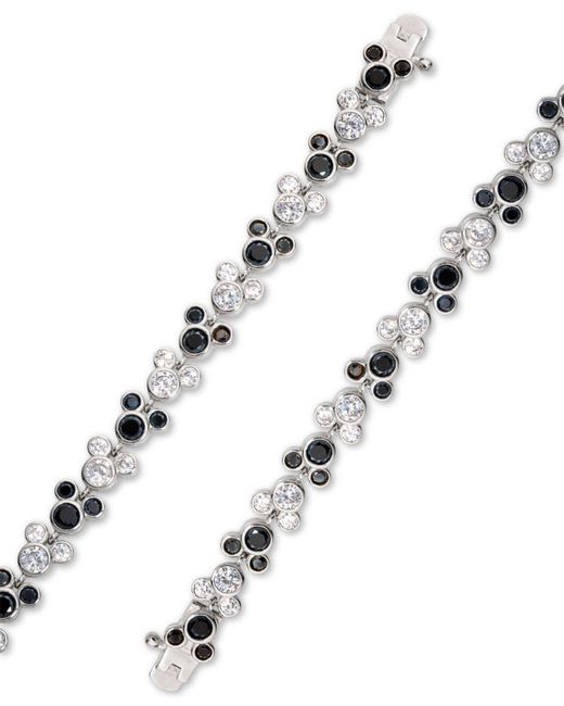Disney Cubic Zirconia Mickey Mouse Tennis Bracelet In Sterling Silver