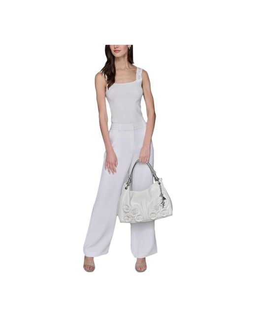 Karl Lagerfeld Gray Luciene Leather Tote Bag