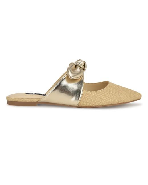 Nine West White Bowin Pointy Toe Dress Flats