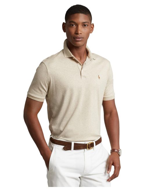 Polo Ralph Lauren Custom Slim Fit Soft Cotton Polo Shirt in White for