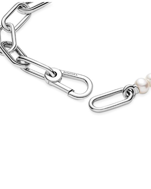 Pandora White Me Sterling Treated Freshwater Cultured Pearl Bracelet