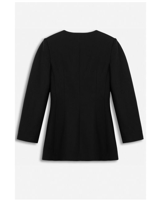 Nocturne Black Ring Button Wrap Front Jacket