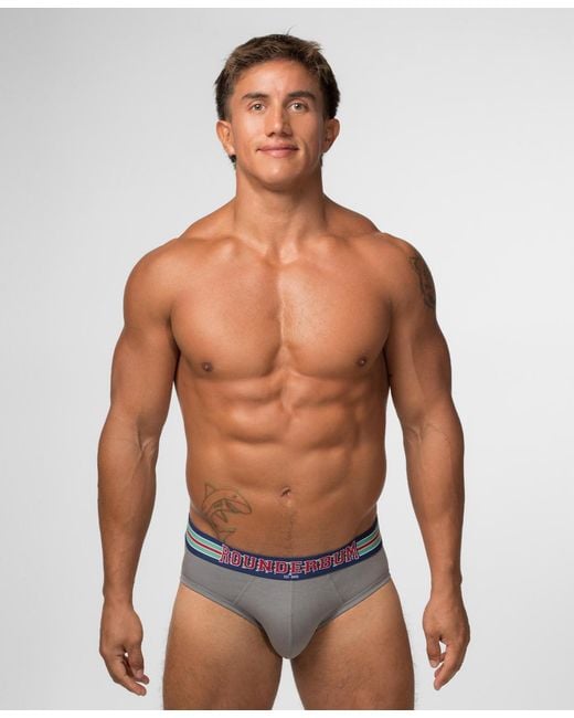 Rounderbum Blue Varsity Package Brief 5-pack for men