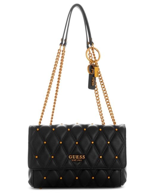 Guess Triana Quilted Convertible Crossbody in Black Lyst