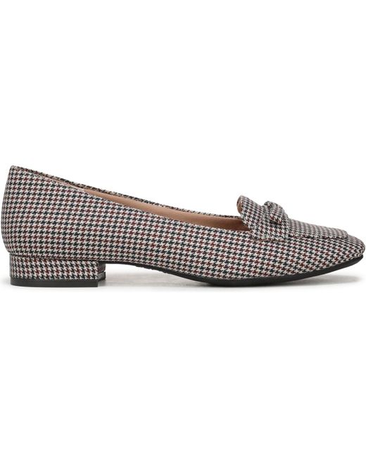 LifeStride Gray Claudine Square Toe Block Heel Ballerina Flats