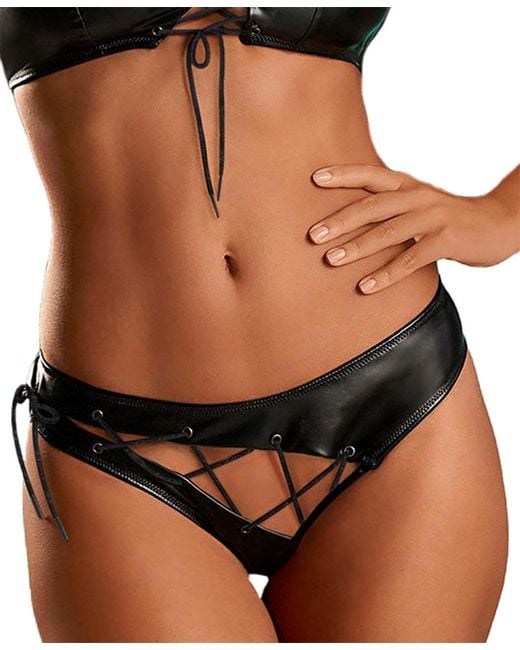 Lascana Black Bikini Brief Lace-up Style
