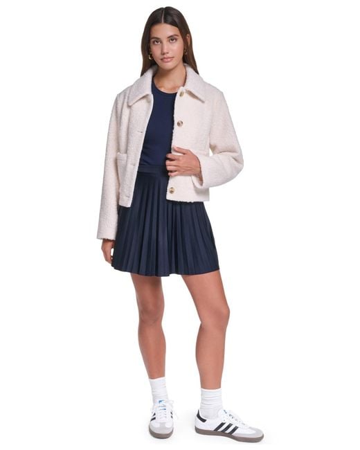 Levi's Natural Laydown Collar Cropped Boucle Work Jacket