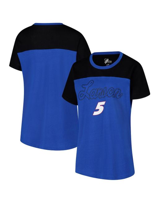 G-III 4Her by Carl Banks Blue Kyle Larson Cheer Color Blocked T-shirt