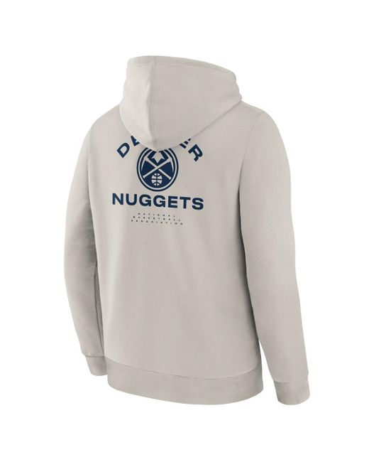 Fanatics Gray Off White Denver nuggets Crossover Collection Blocked Shot Premium Pullover Hoodie for men