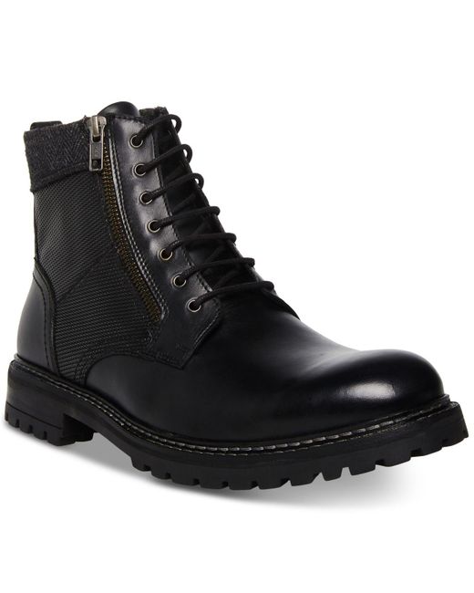 Steve Madden Saga Lace & Zipper Combat Boot in Black for Men Lyst