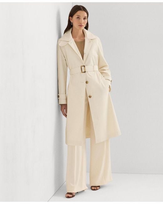 Lauren by Ralph Lauren Natural Single-breasted Belted Trench Coat
