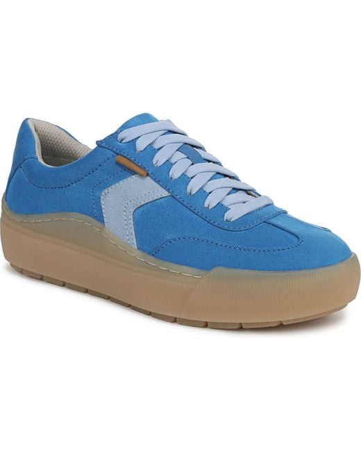 Dr. Scholls Blue Time Off Win Lace Up Platform Sneakers