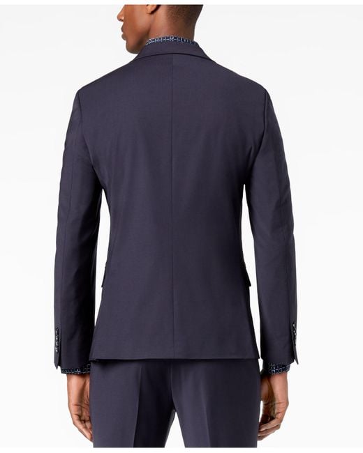 Calvin Klein Wool Skinny-fit Infinite Stretch Suit Jacket in Navy (Blue ...