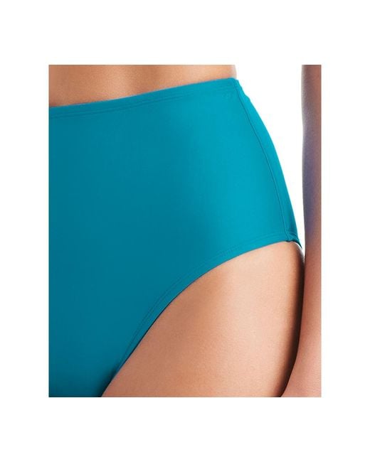 Beyond Control Blue Solid High-waisted Bikini Bottoms
