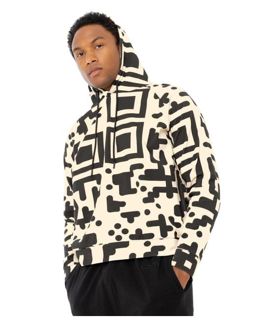 DAI MODA Black Qr Code Hoodie for men