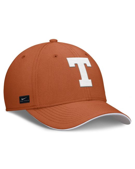 Nike Brown Texas Longhorns 2025 Dugout Coaches Rise Swoosh Performance Flex Hat for men