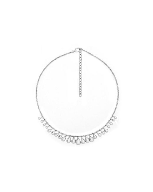 Lucy Quartermaine White Multi Tear Choker Style Necklace