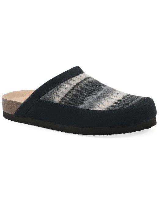 White Mountain Black Benday Footbeds Clogs