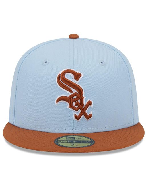 KTZ Blue /brown Chicago White Sox Spring Color Basic Two-tone 59fifty Fitted Hat for men