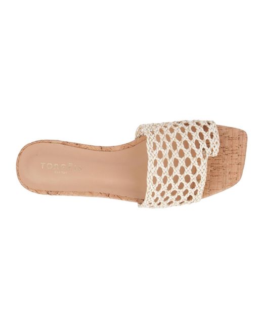 TORGEIS White Bronze Flat Sandal