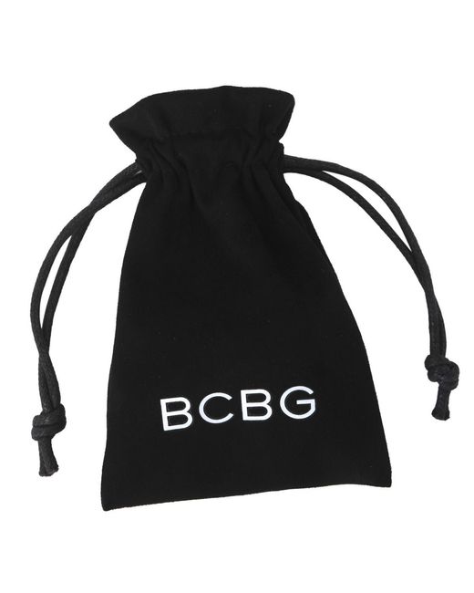 BCBGMAXAZRIA Metallic Tone Modern Hoop Earrings