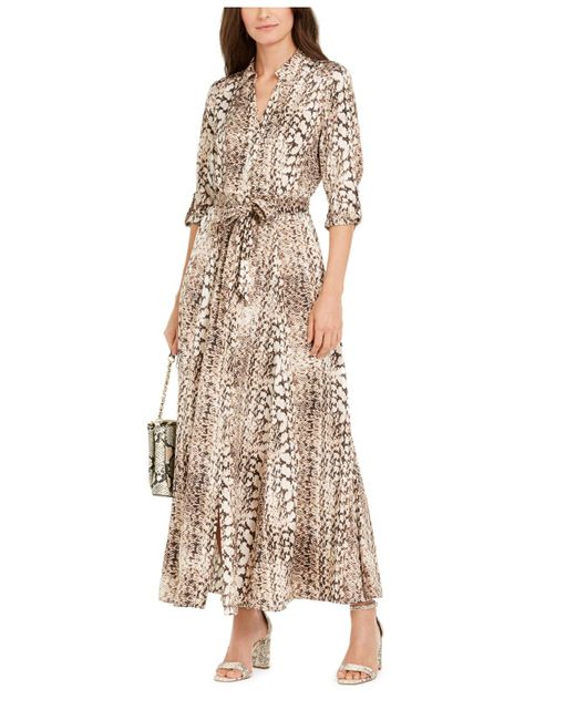 INC International Concepts Multicolor Inc Snake-print Maxi Shirtdress, Created For Macy's