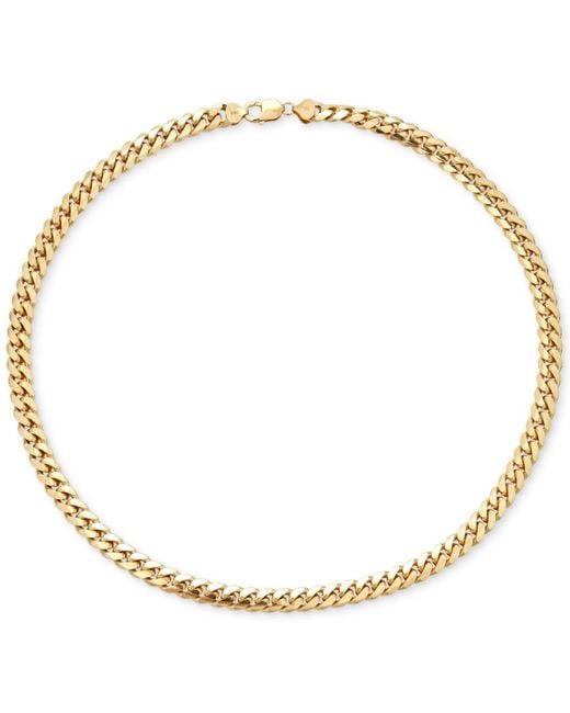 Italian Gold Metallic Solid Cuban Link 22" Chain Necklace for men