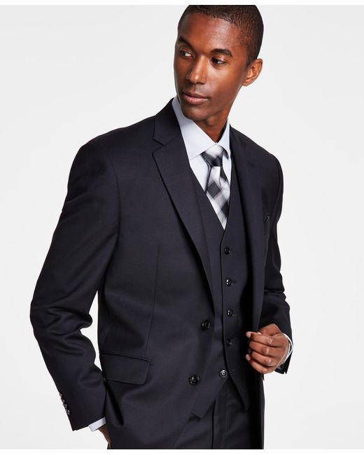 Michael Kors Blue Classic-fit Wool Stretch Solid Suit Jacket for men