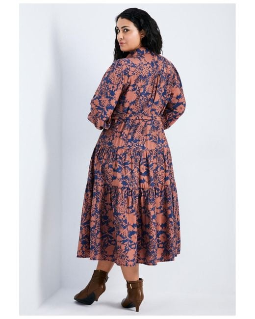 Avenue Plus Size Marianne Tiered Shirtdress