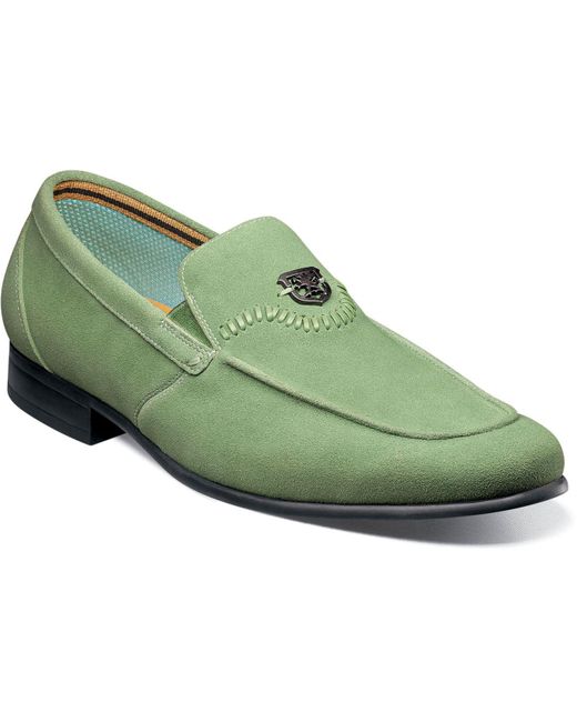 Stacy Adams Quincy Moc Toe Slipon Dress Shoes in Green for Men Lyst