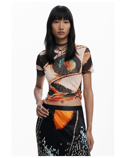Desigual Black T-shirt Designed By Mr. Christian Lacroix