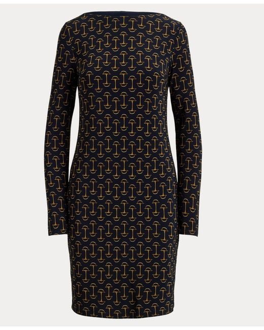 Ralph Lauren Multicolor Geo Print Boat Neck Dress