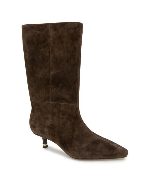 Kenneth Cole Brown Meryl Kitten Heel Boots