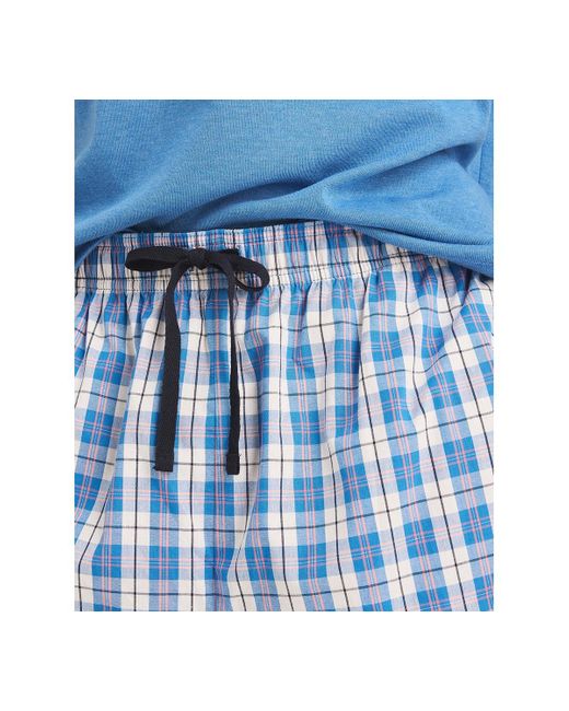 Nautica Blue Plaid Sleep Shorts for men