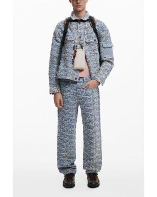Desigual Blue Mottled Denim Set for men