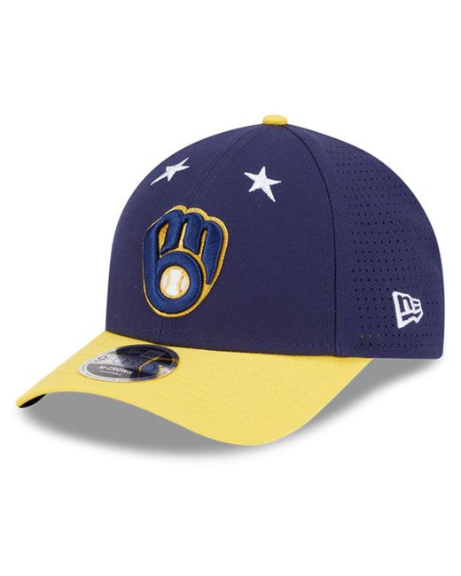 KTZ Blue Navy/gold Milwaukee Brewers 2025 Mlb All-star Game 9forty M-crown Adjustable Hat for men
