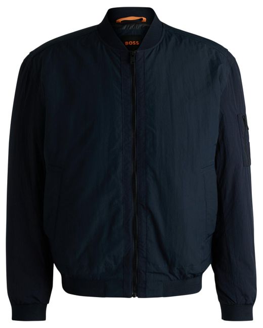 Boss Blue Boss By Logo Badge Water-repellent Bomber Jacket for men