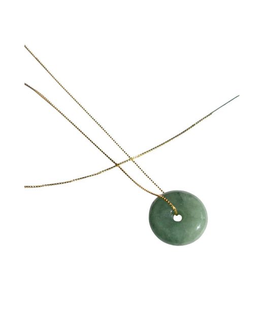 seree Green Button — Jade Pendant Necklace