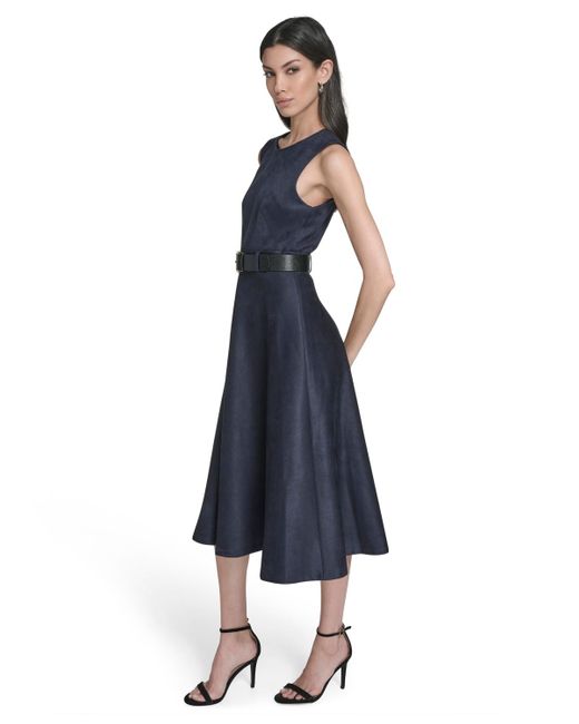 Calvin Klein Blue Belted Midi Dress
