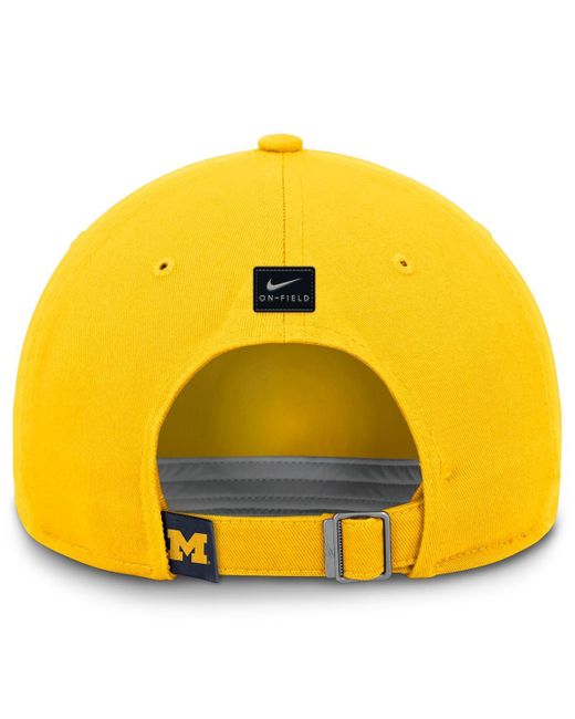 Nike Yellow Michigan Wolverines Club Adjustable Hat for men