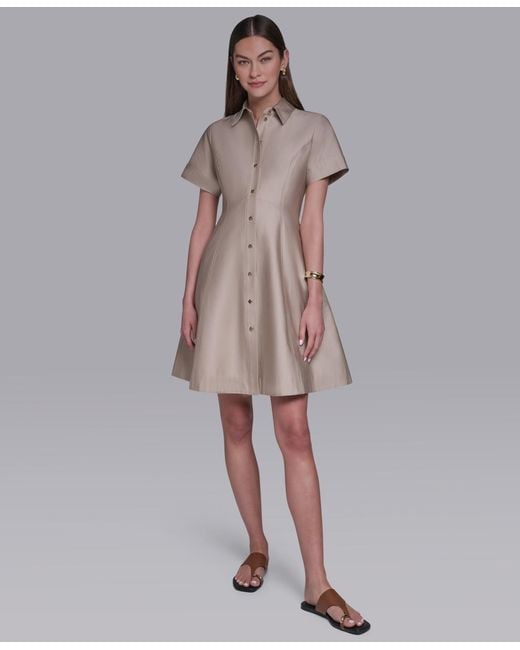 halston heritage shirt dress Halston Heritage blue long sleeve shirt dress