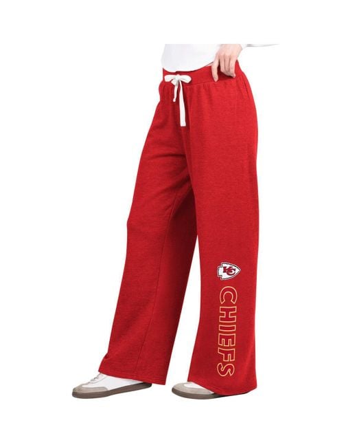 G-III 4Her by Carl Banks Red Kansas City Chiefs Field Wide Leg Sweatpants