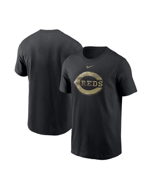 Nike Cotton Black Cincinnati Reds Camo Logo Team T-shirt | Lyst