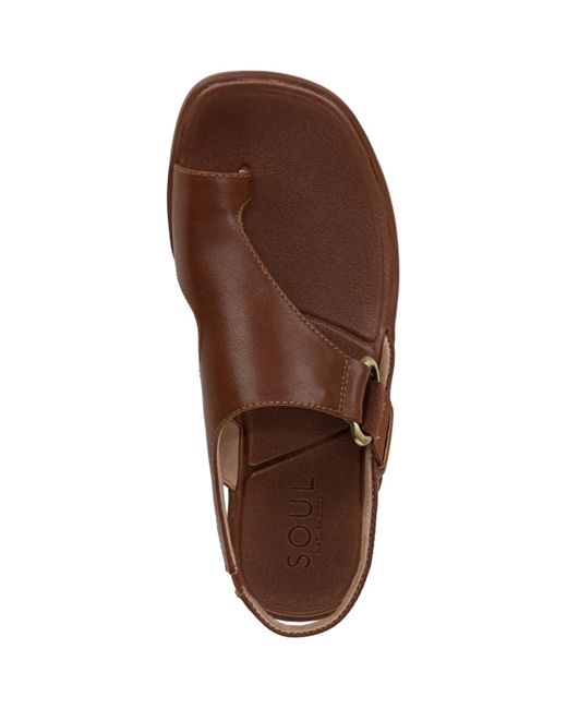 Naturalizer Brown Freya Toe Loop Footbed Slingback Sandals