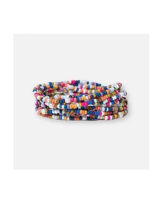 INK+ALLOY White Ink + Alloy Sage 10 Stranded Beaded Stackable Stretch Bracelets