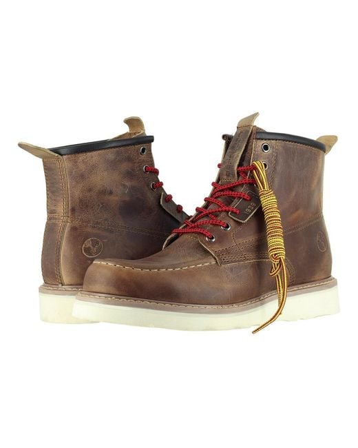 Berrendo Brown 6" Moc Toe Work Boots for men