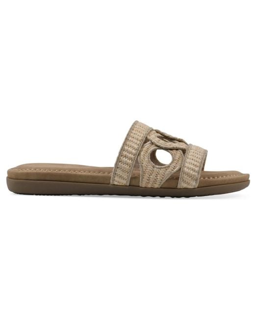 White Mountain Brown Fraly Slide Slip-on Sandals